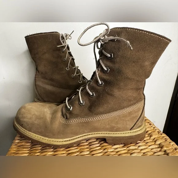 Timberland Women’s Sz 8.5  Teddy Fleece Fold-Down Waterproof Outdoor Boot  Snow - Picture 7 of 16